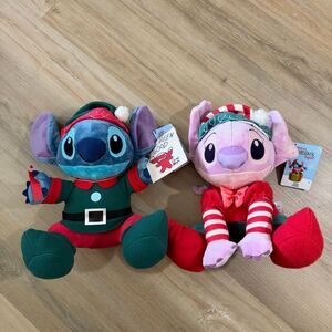 New Disney Parks Stitch & Angel Set Christmas Plush 2024 Limited Edition Retired
